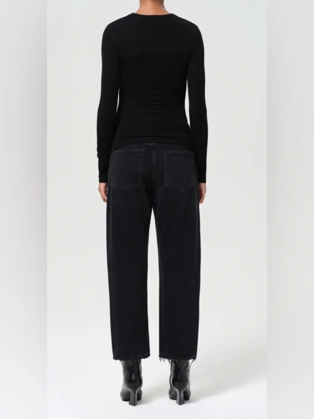 Agolde 90s Crop Midrise Straight | Washed Black - Picture 4 of 9